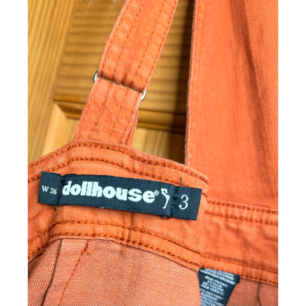 Dollhouse Rust Wide Leg Jumpsuit Deep V Utility Pockets Size 3 - Picture 5 of 6